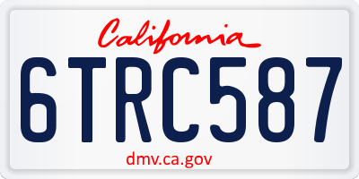 CA license plate 6TRC587
