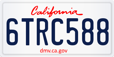 CA license plate 6TRC588