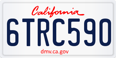 CA license plate 6TRC590