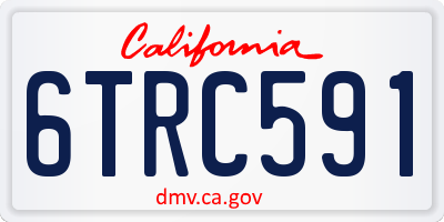 CA license plate 6TRC591