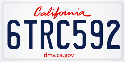 CA license plate 6TRC592