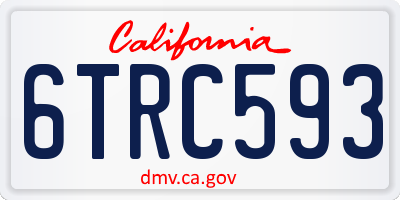 CA license plate 6TRC593
