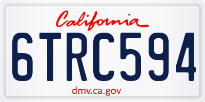 CA license plate 6TRC594