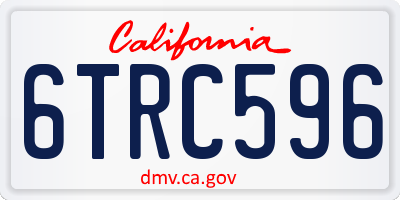 CA license plate 6TRC596