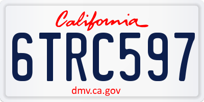 CA license plate 6TRC597