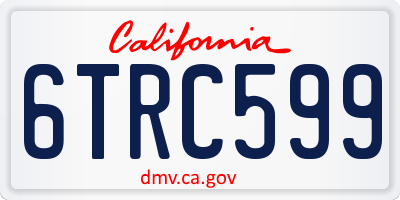 CA license plate 6TRC599
