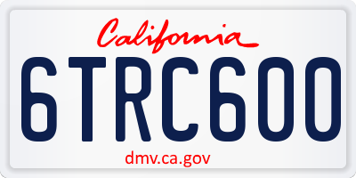 CA license plate 6TRC600