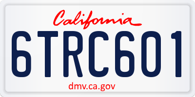 CA license plate 6TRC601