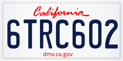 CA license plate 6TRC602
