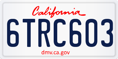 CA license plate 6TRC603