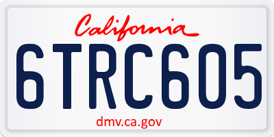 CA license plate 6TRC605