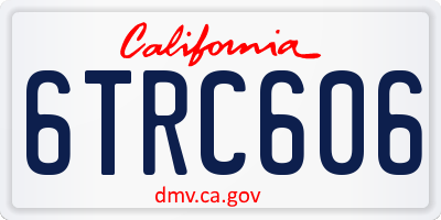 CA license plate 6TRC606