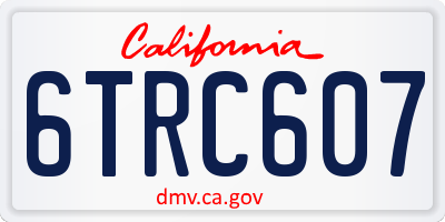 CA license plate 6TRC607