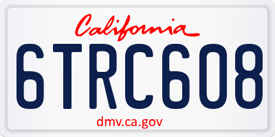 CA license plate 6TRC608