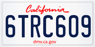 CA license plate 6TRC609