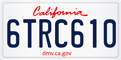 CA license plate 6TRC610