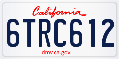 CA license plate 6TRC612