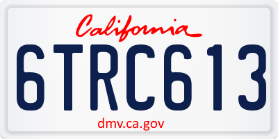 CA license plate 6TRC613