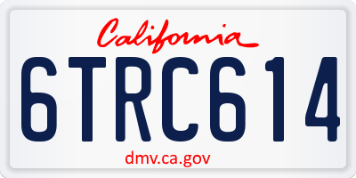 CA license plate 6TRC614