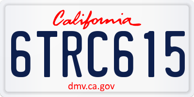 CA license plate 6TRC615