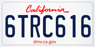 CA license plate 6TRC616