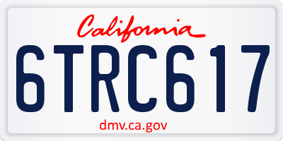 CA license plate 6TRC617
