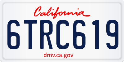 CA license plate 6TRC619