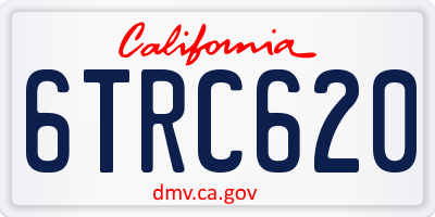 CA license plate 6TRC620