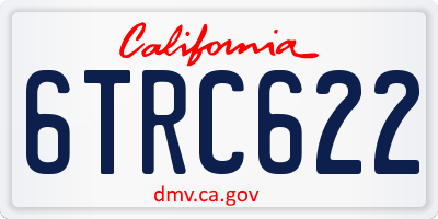 CA license plate 6TRC622