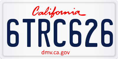 CA license plate 6TRC626