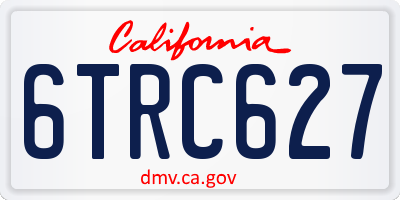 CA license plate 6TRC627