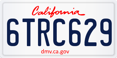 CA license plate 6TRC629