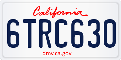 CA license plate 6TRC630