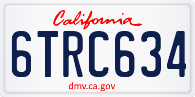 CA license plate 6TRC634