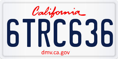 CA license plate 6TRC636