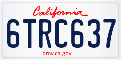 CA license plate 6TRC637