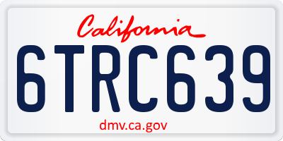 CA license plate 6TRC639
