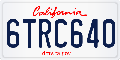 CA license plate 6TRC640