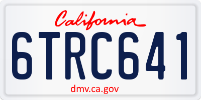 CA license plate 6TRC641