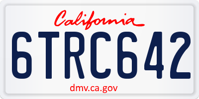 CA license plate 6TRC642