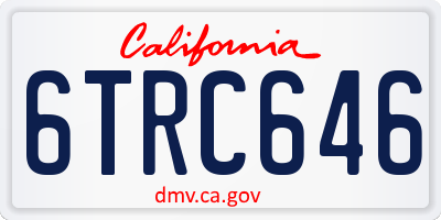 CA license plate 6TRC646