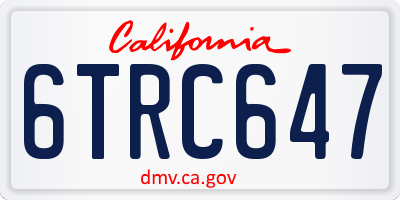 CA license plate 6TRC647