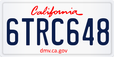 CA license plate 6TRC648
