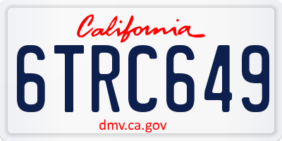 CA license plate 6TRC649