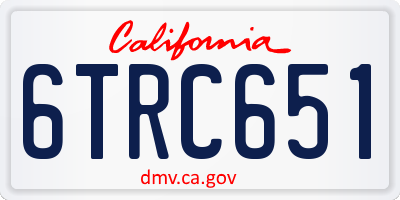 CA license plate 6TRC651