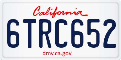 CA license plate 6TRC652