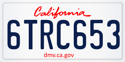 CA license plate 6TRC653