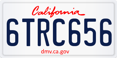 CA license plate 6TRC656