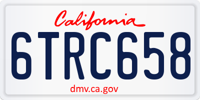 CA license plate 6TRC658