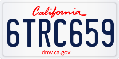 CA license plate 6TRC659